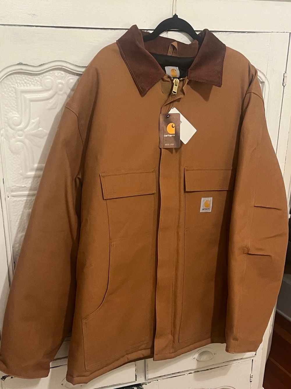 Carhartt Duck Work Coat with Corduroy Collar 2XLT